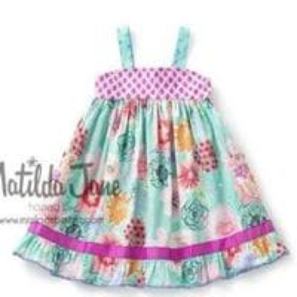 EUC Matilda Jane Brand Heads Up Seven Up Tank Dress Girls Size 12 Floral